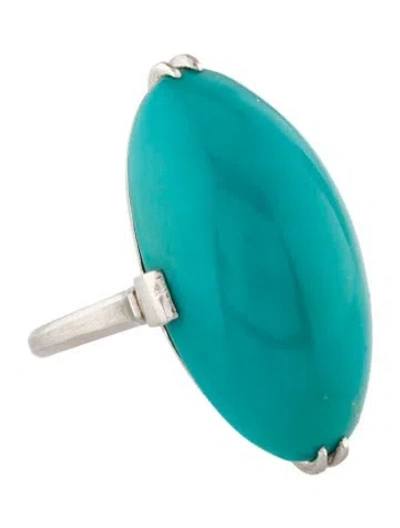 Pre-owned Andreoli Platinum 25.74ct Turquoise Cocktail Ring In Multi