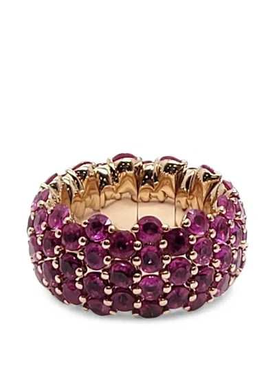 Andreoli Sapphire Stretch Ring In Gold
