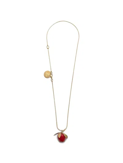 Andres Gallardo Apple Stem Snake-chain Necklace In Red