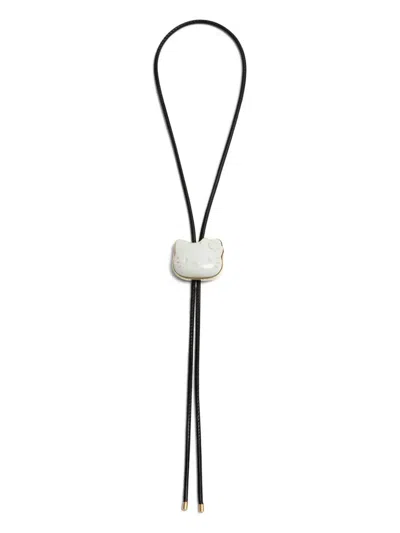 Andres Gallardo Hello Kitty Leather Necklace In Gold