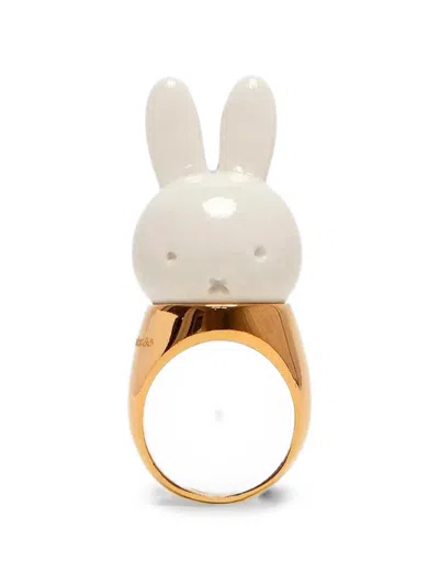 Andres Gallardo Miffy Seal Porcelain Ring In Gold