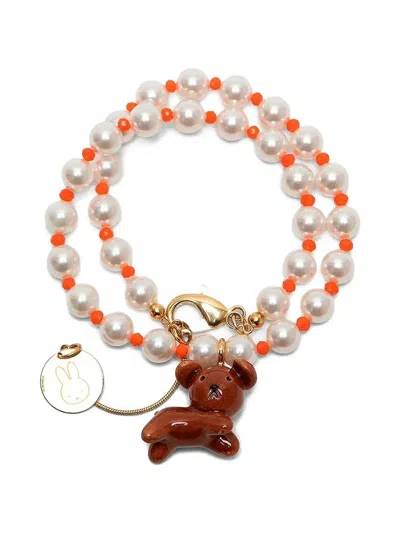 Andres Gallardo Snuffy & Pearls Necklace In White