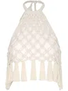 Andres Otalora A-mar Handmade Macrame Cotton-linen Top In White