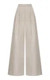 Andres Otalora Ama Y Haz Wide-leg Linen Pants In Gray