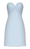 Andres Otalora Amari Ama Embellished Linen Mini Dress In Blue