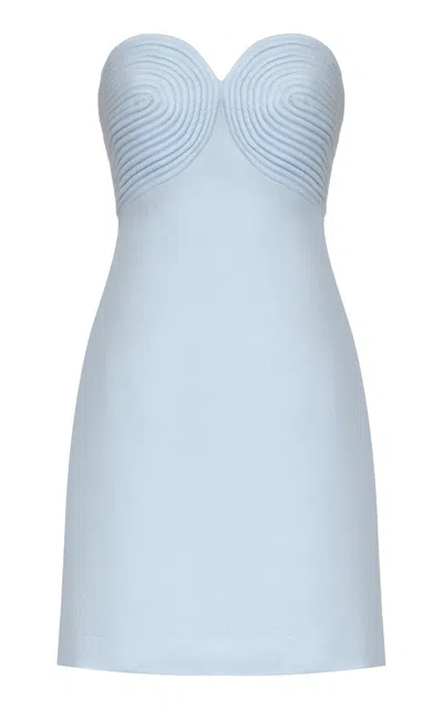 Andres Otalora Amari Ama Embellished Linen Mini Dress In Blue