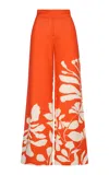 Andres Otalora Amores Tuyos Printed Wide-leg Pants In Orange