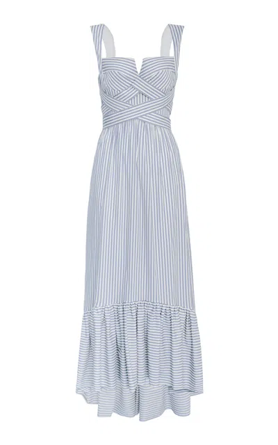Andres Otalora Ananya Cotton Poplin Midi Dress In Stripe