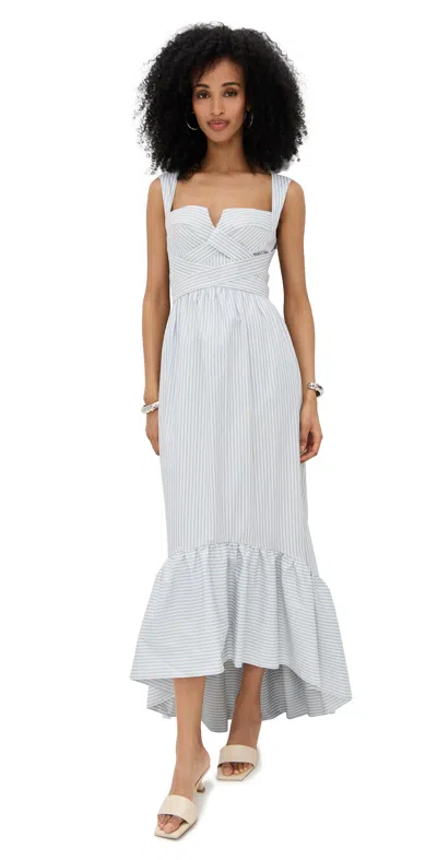 Andres Otalora Ananya Dress Sky Blue Stripes