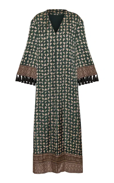 Andres Otalora Antes Del Atardecer Embellished Caftan In Black