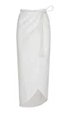 Andres Otalora Aquí Conmigo Tassel-detailed Linen Wrap Skirt In Off-white