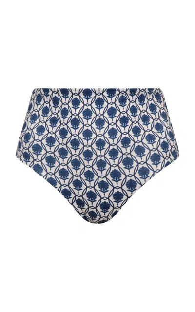 Andres Otalora Arida High-waisted Bikini Bottom In Blue