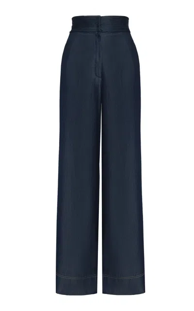 Andres Otalora Atenas Wide-leg Tencel Pants In Blue