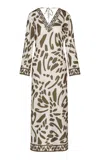 Andres Otalora Auras Linen Tunic Midi Dress In Green