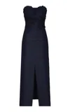 Andres Otalora Bajo Palmera Pleated Linen Maxi Dress
