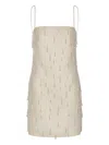 Andres Otalora Beaded Mini Dress In Neutral