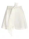 Andres Otalora Bow-detail Pleated Shorts In Neutral