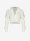 Andres Otalora Brisas Twisted Linen Crop Top In White