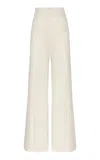 Andres Otalora Brisa Romantica Crepe Wide-leg Pants In Ivory