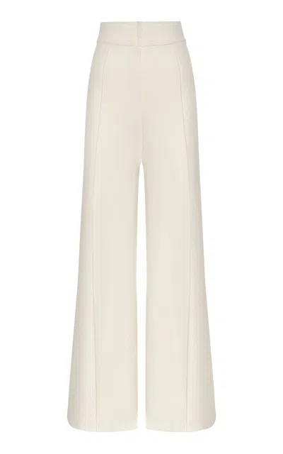 Andres Otalora Brisa Romantica Crepe Wide-leg Pants In Ivory