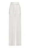 Andres Otalora Bruma De Lirios Crepe Wide-leg Pants In Off-white