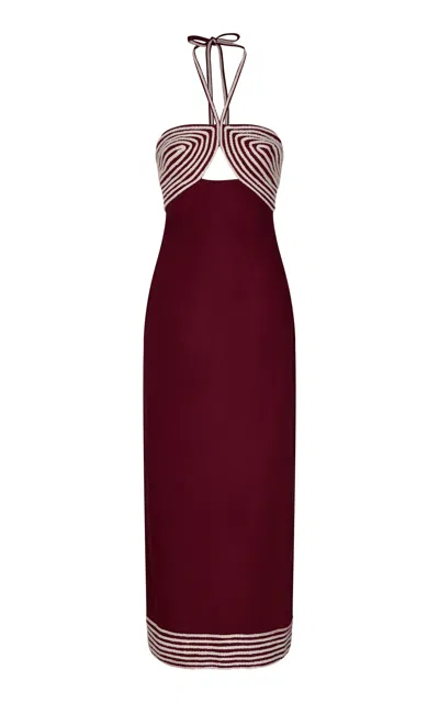 Andres Otalora Calma Embroidered Linen Maxi Dress