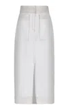 Andres Otalora Caminos Patch Pocket Linen Midi Skirt