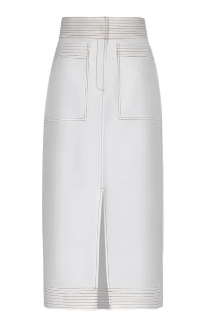 Andres Otalora Caminos Patch Pocket Linen Midi Skirt