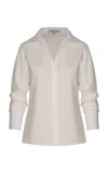 Andres Otalora Laguna Silk Satin Shirt In Off-white