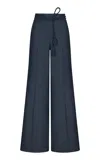 Andres Otalora Color Identidad Belted Tencel Flared-leg Pants In Tropical Palm Tree Print Motif