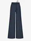 Andres Otalora Color Identidad Belted Tencel Flared-leg Pants In Navy Blue