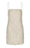 Andres Otalora Coqueteas Embellished Linen Mini Dress