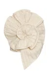 Andres Otalora Cosmos Pleated Linen Top In Neutral