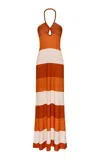 Andres Otalora Costa Jonica Striped Jersey Maxi Dress In Multi