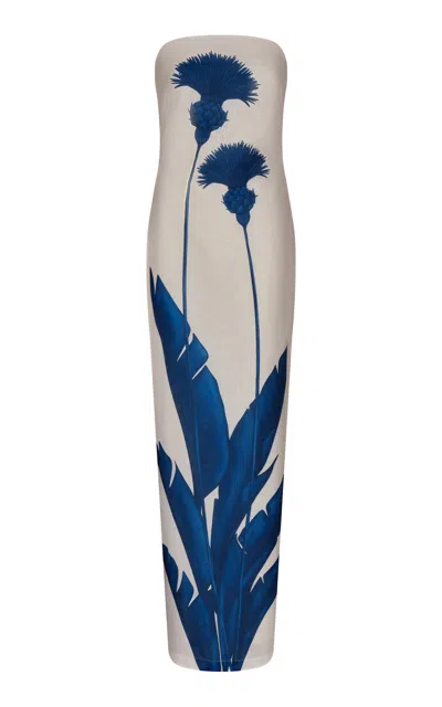 Andres Otalora Costera Strapless Linen Maxi Dress