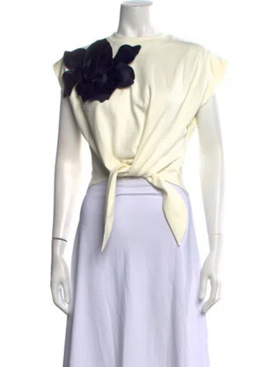 Pre-owned Andres Otalora Crew Neck Short Sleeve Top In Neutrals