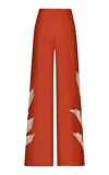 Andres Otalora Dandelion Printed Scuba Wide-leg Pants