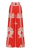 Andres Otalora Darshan High-waisted Scuba Wide-leg Pants In Red