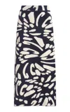 Andres Otalora De Alas Knit Midi Skirt In Navy