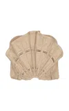 Andres Otalora De Besos Embroidered Sculptural Crop Top In Neutral