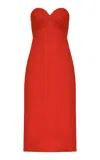 Andres Otalora De La Isla Linen Midi Dress In Red