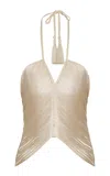 Andres Otalora Del Autor Draped Halter Top In Neutral