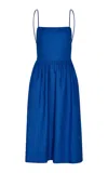 Andres Otalora Del Corazon Embroidered Linen Midi Dress