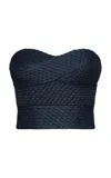 Andres Otalora Descubrirnos Strapless Tencel Top In Blue