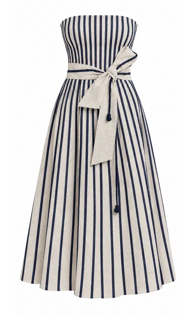 Andres Otalora Deseo De Vida Linen Maxi Dress In Multi