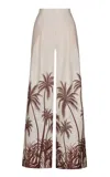 Andres Otalora Desperte Printed Linen Wide-leg Pants