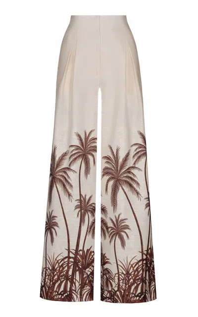 Andres Otalora Desperte Printed Linen Wide-leg Pants