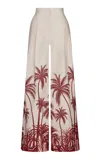 Andres Otalora Desperte Printed Linen Wide-leg Pants