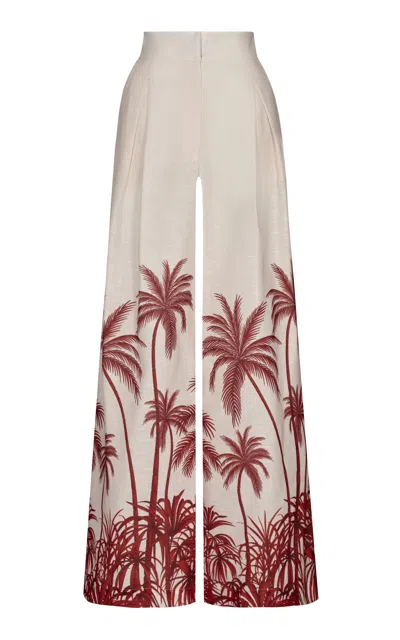 Andres Otalora Desperte Printed Linen Wide-leg Pants