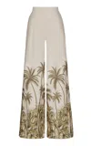 Andres Otalora Desperte Printed Linen Wide-leg Pants